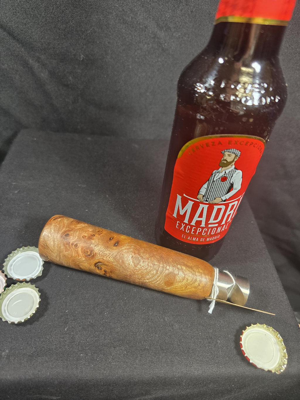 Handturned Elm Burr Bottle Opener