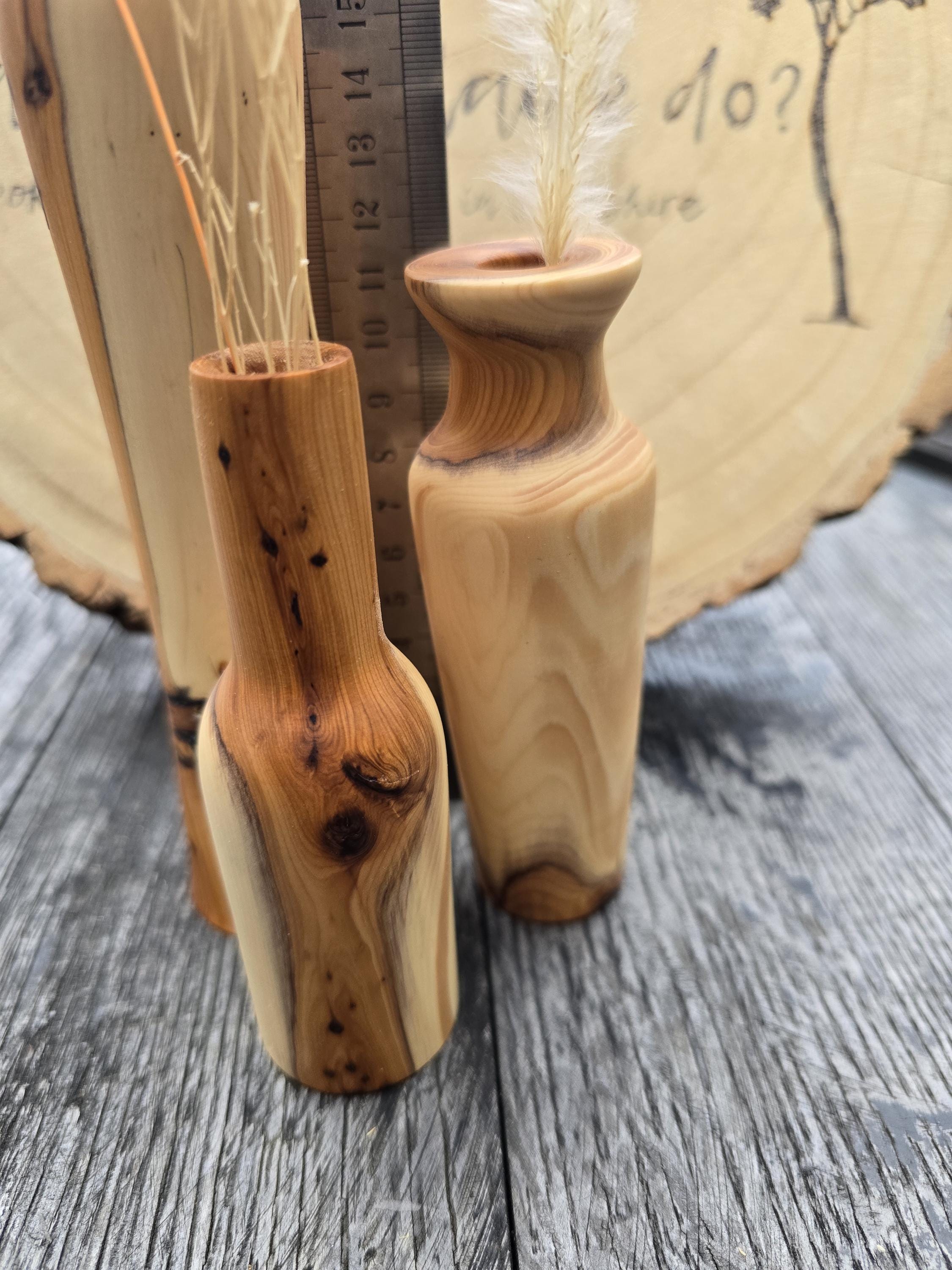 Yew bud vases trio