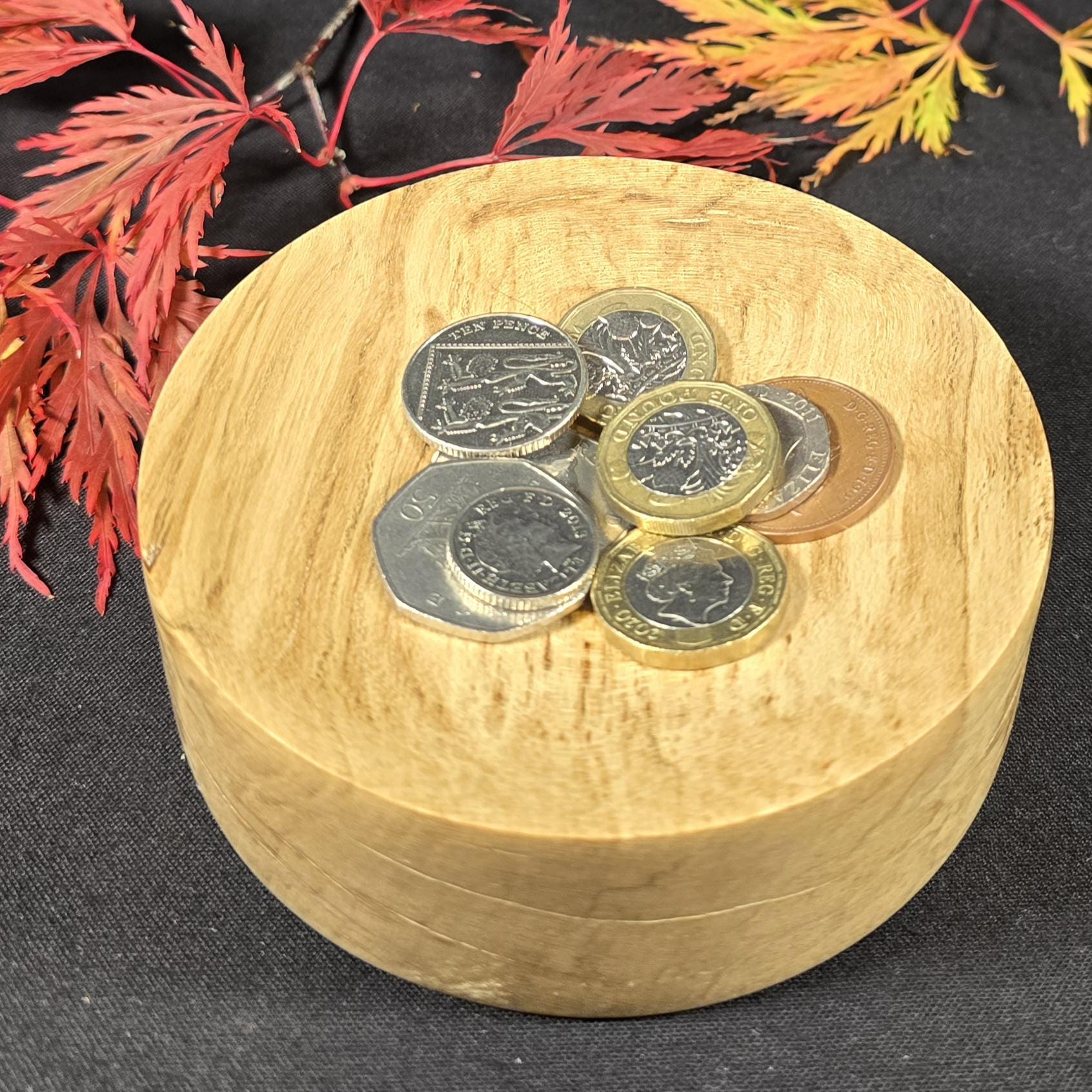 Handturned Oak Burr Coin Dish