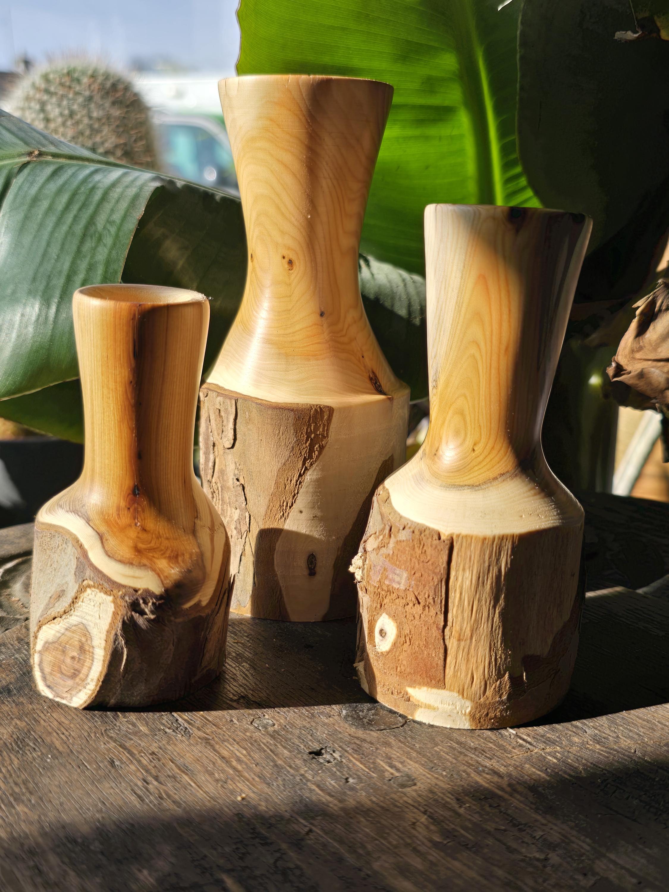 Yew bud vases trio