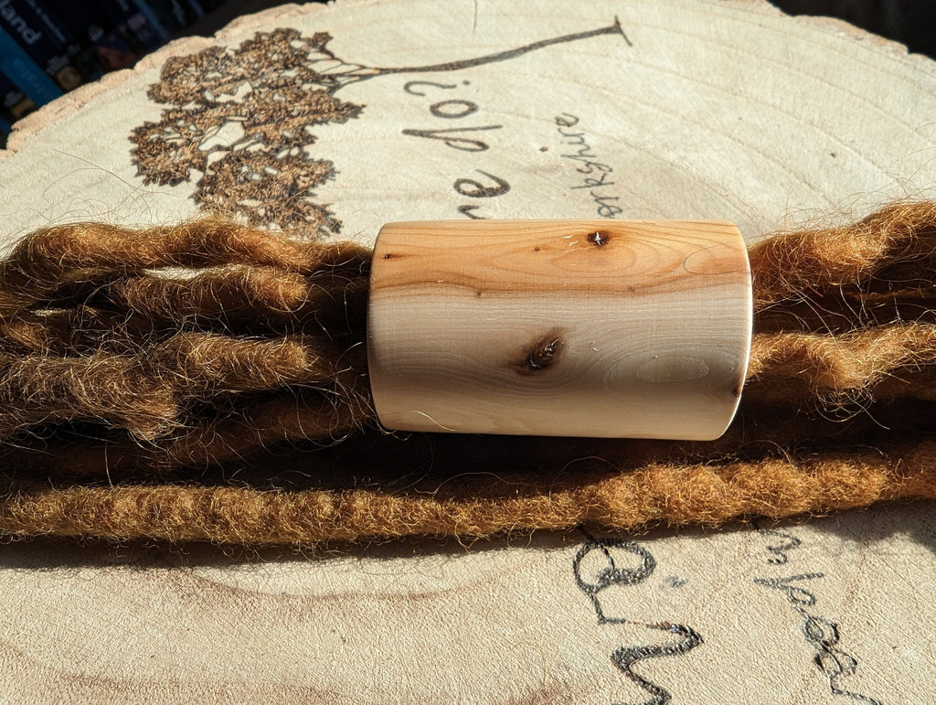 Yew Wood Dreadlock Bead: Large Loc Jewelry