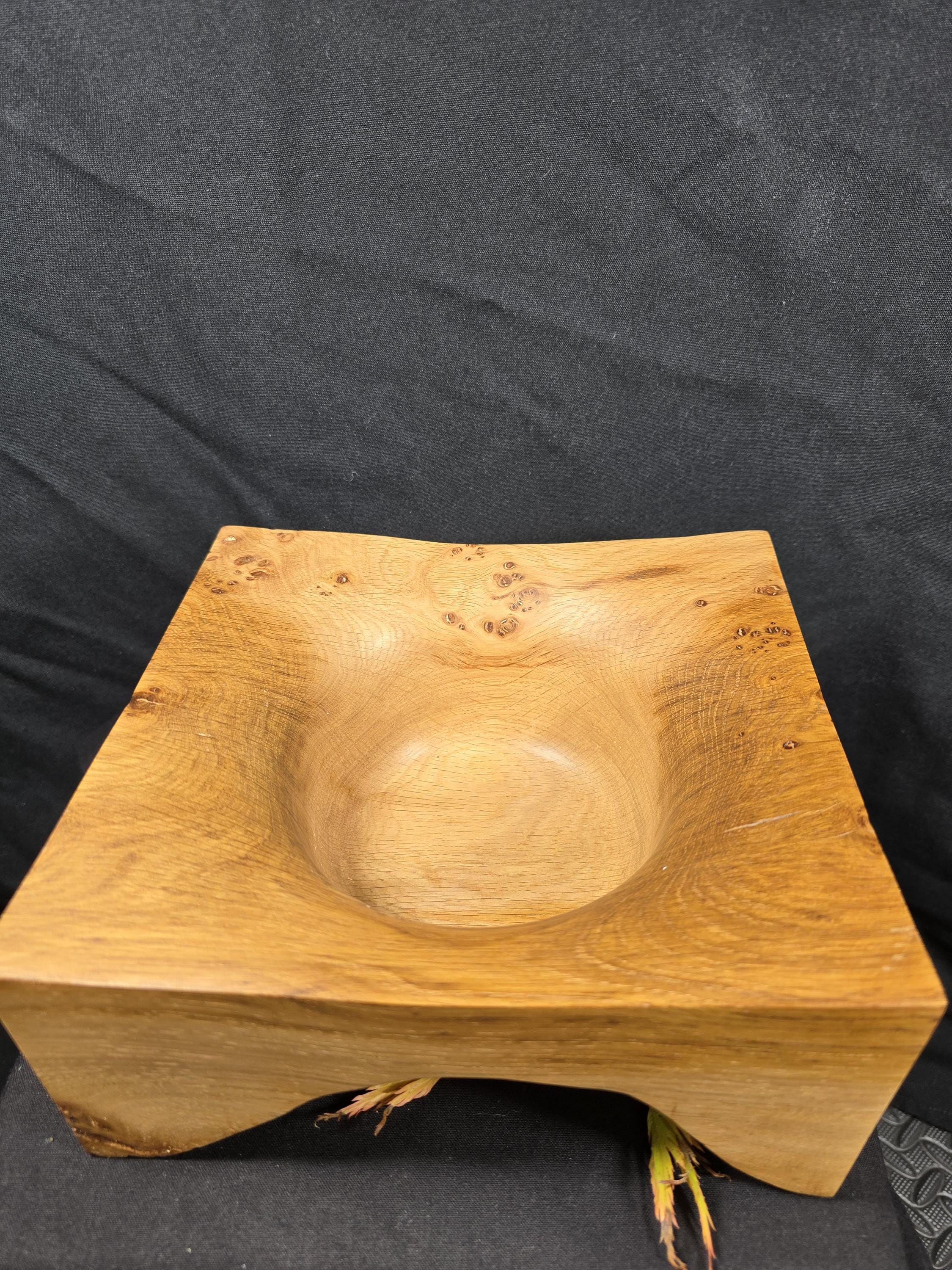 Square oak burr bowl