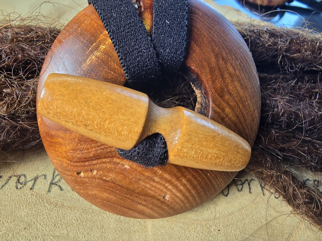 Handcrafted Elm Wood Dreadlock Tie: Natural Hair Accessory