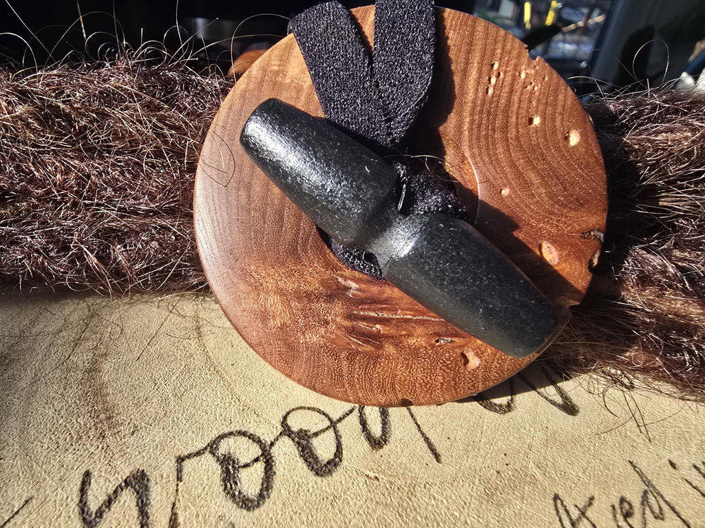 Handcrafted Elm Wood Dreadlock Tie: Natural Hair Accessory