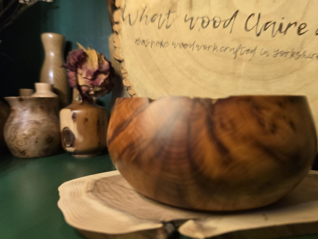Handcrafted Rustic Yew Bowl