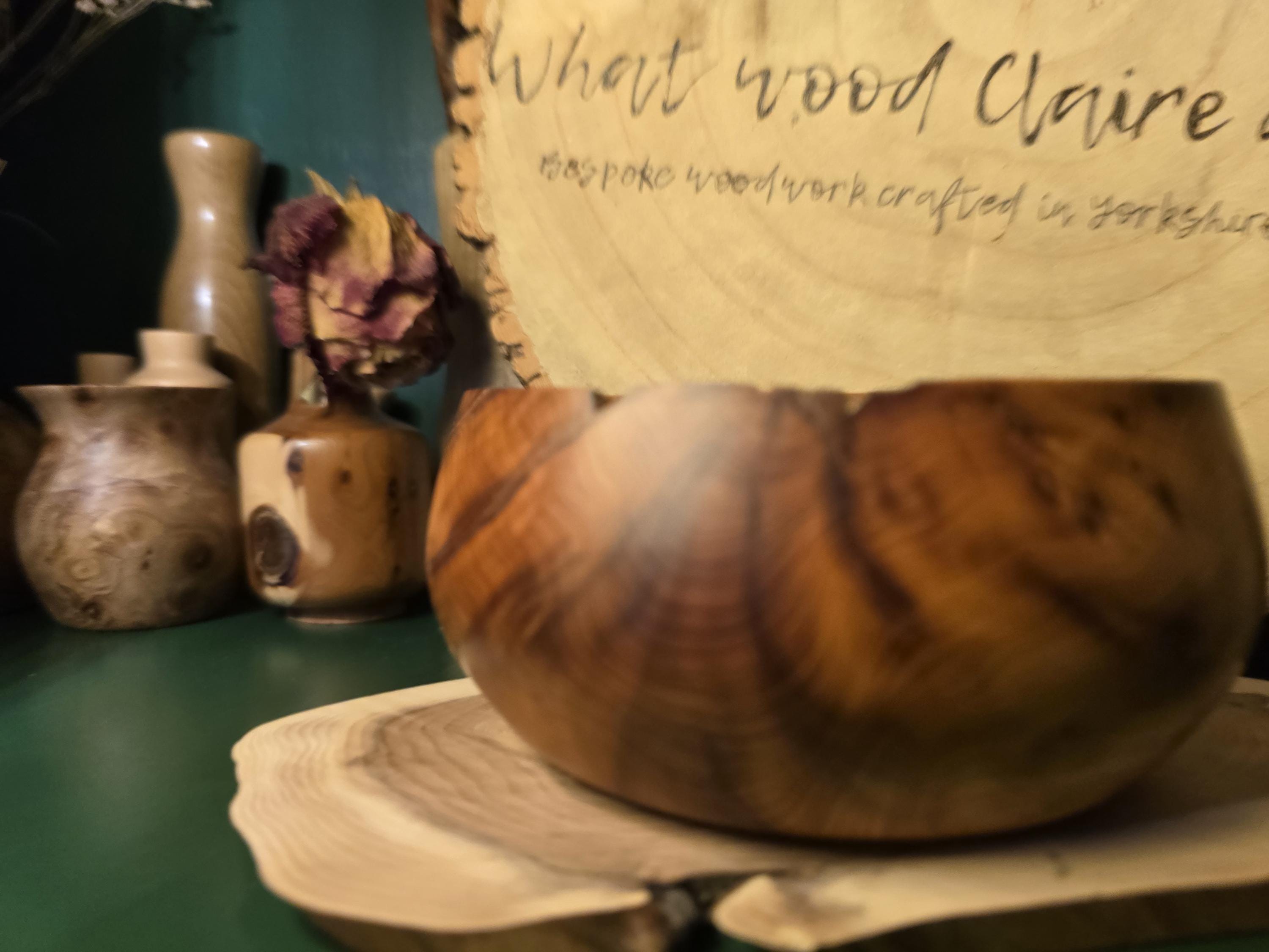 Handcrafted Rustic Yew Bowl