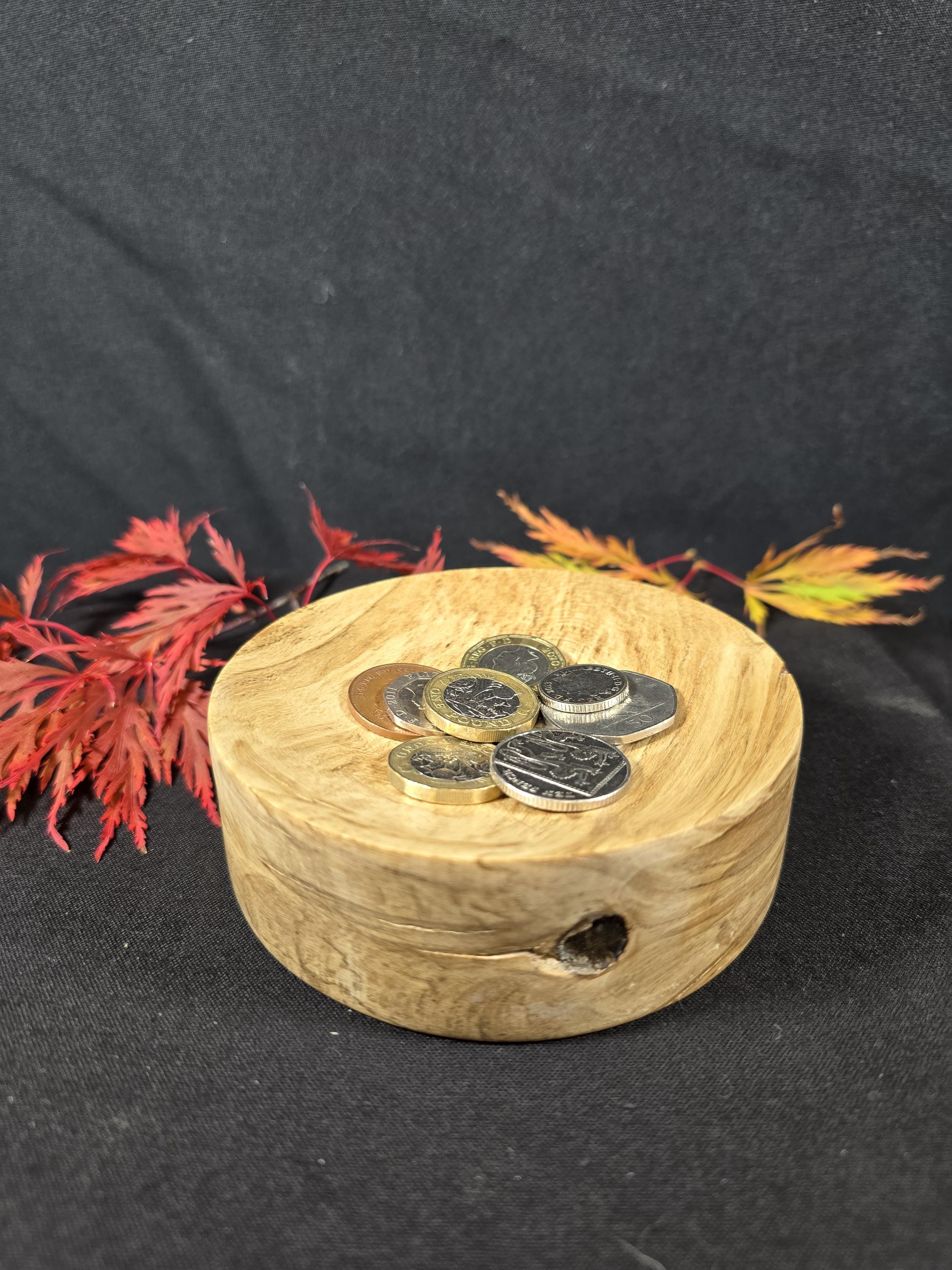Handturned Oak Burr Coin Dish