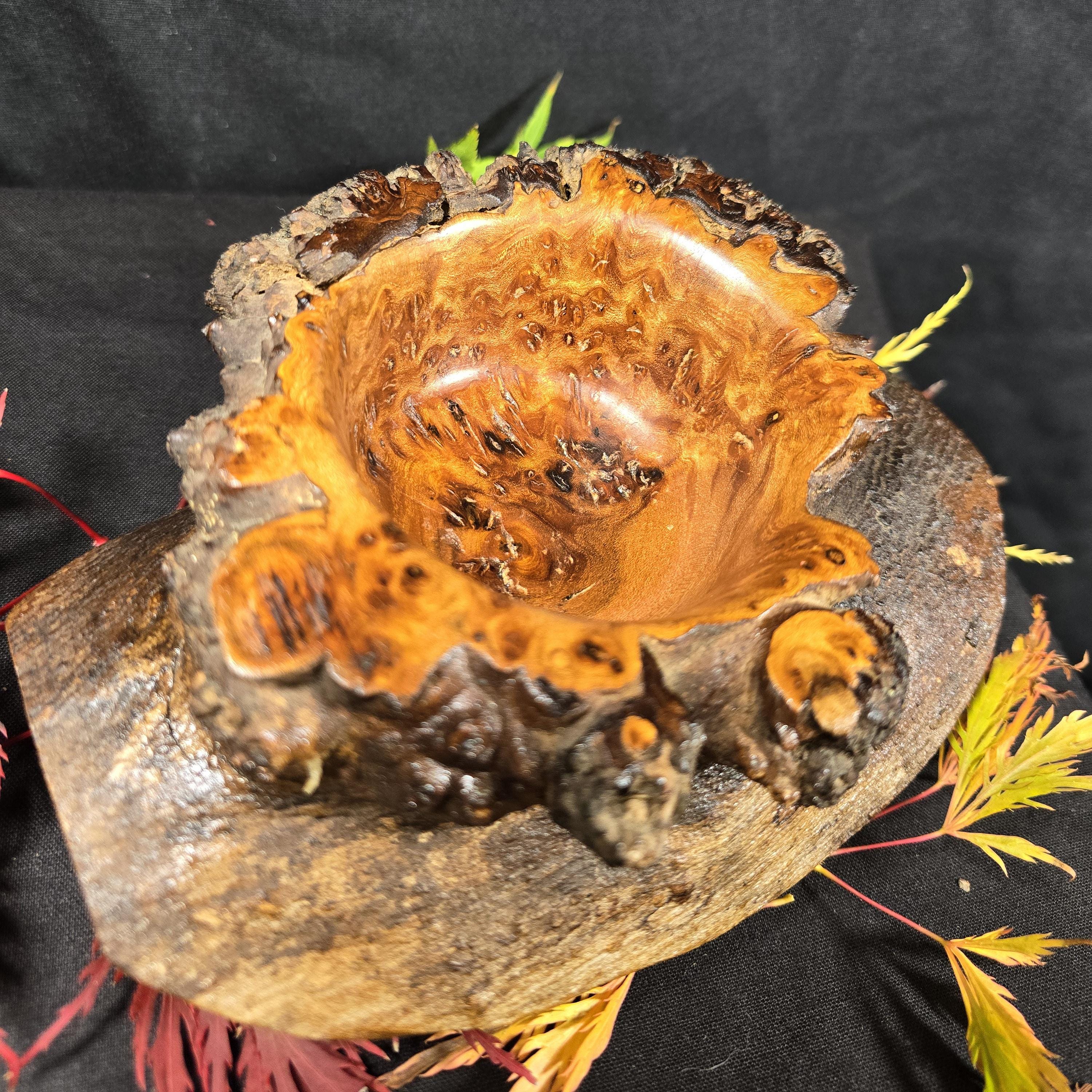 Rustic Elm Burr Handturned Bowl