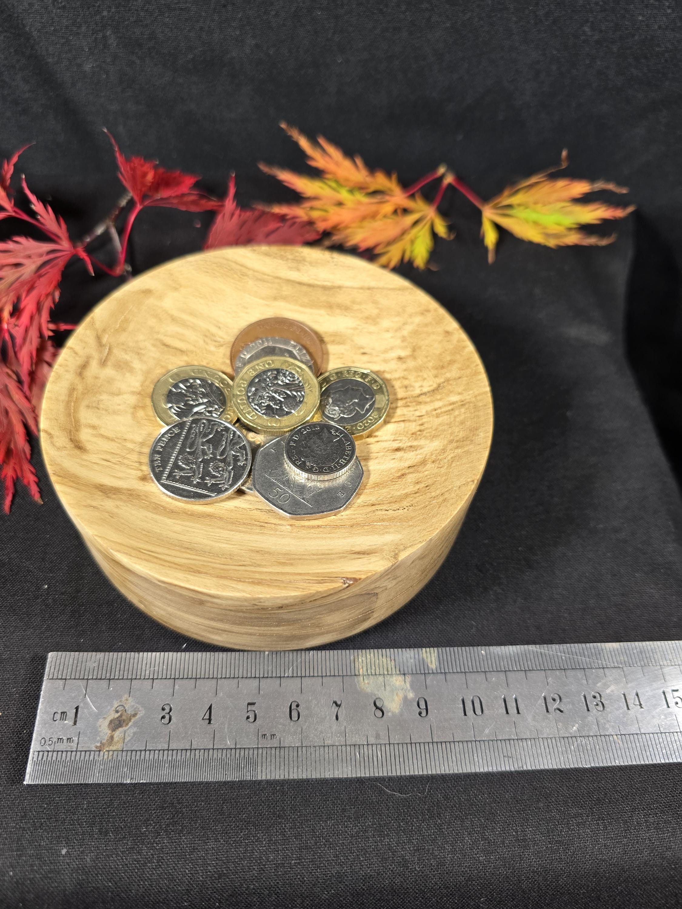 Handturned Oak Burr Coin Dish