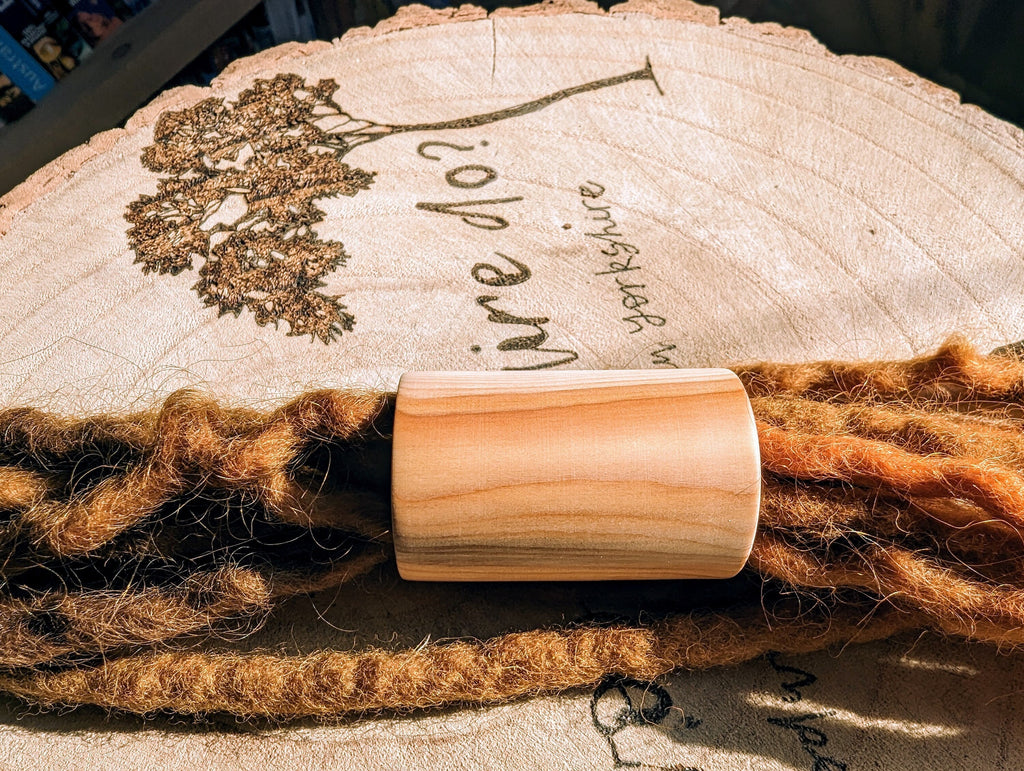Yew Wood Dreadlock Bead: Large Loc Jewelry